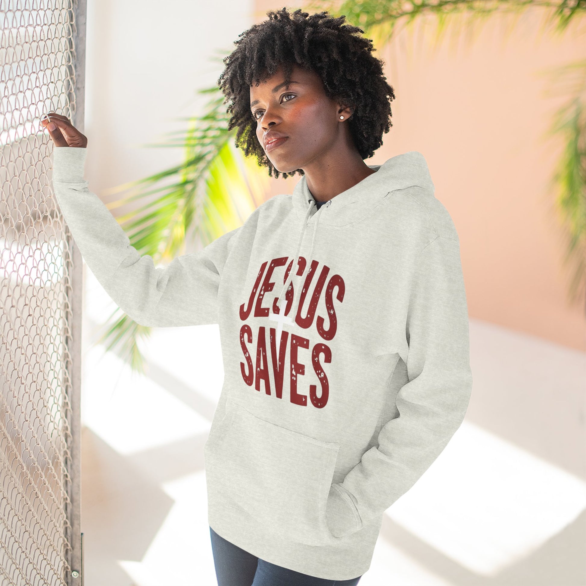 Jesus Saves Hoodie — Vintage Faith Pullover for Christians