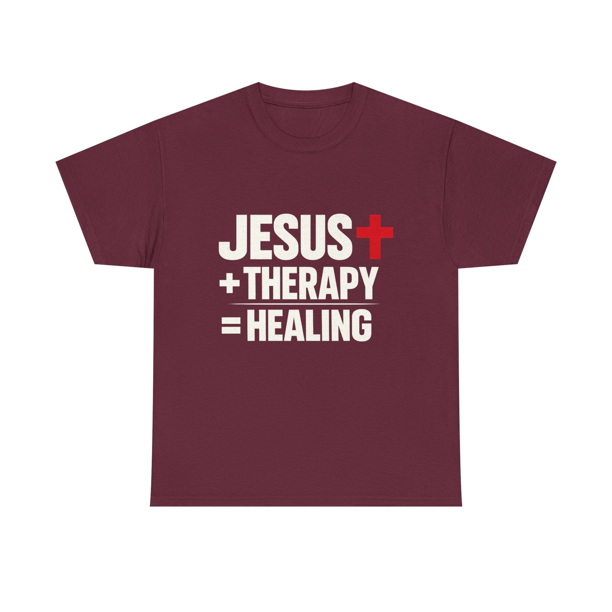 "Jesus + Therapy = Healing" - Modern Christian Streetwear T-Shirt