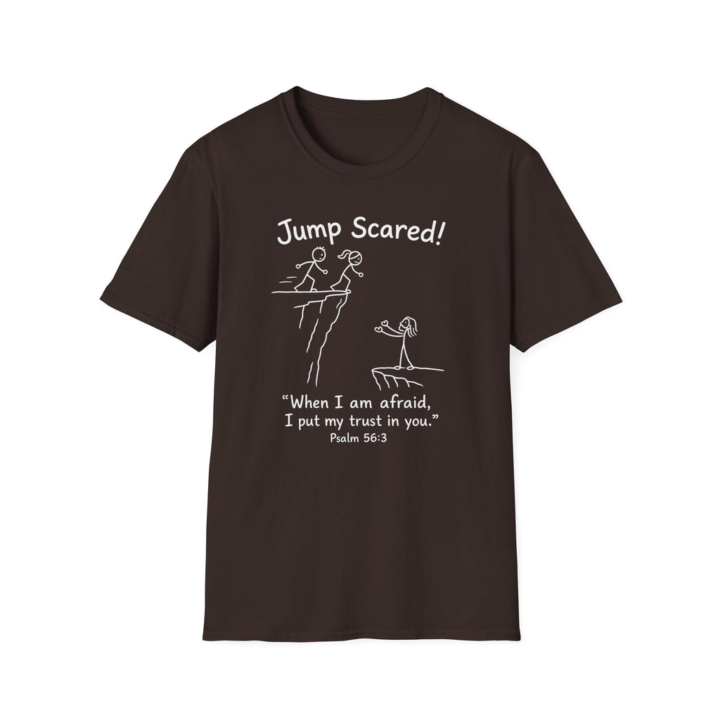 "Jump Scared!” Inspirational Christian Tee (Psalm 56:3)