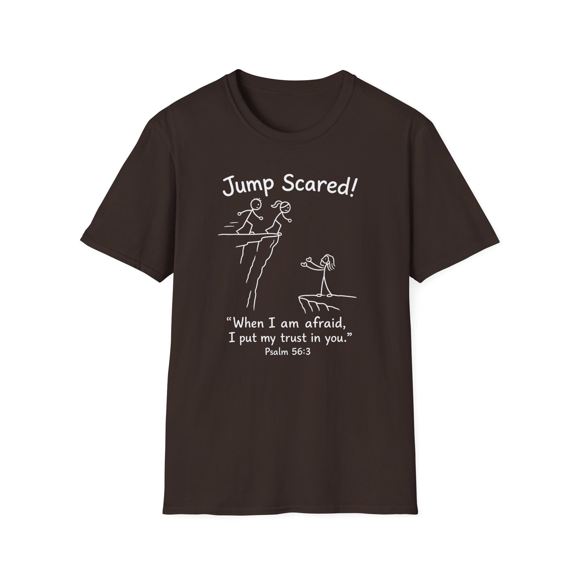 "Jump Scared!” Inspirational Christian Tee (Psalm 56:3)