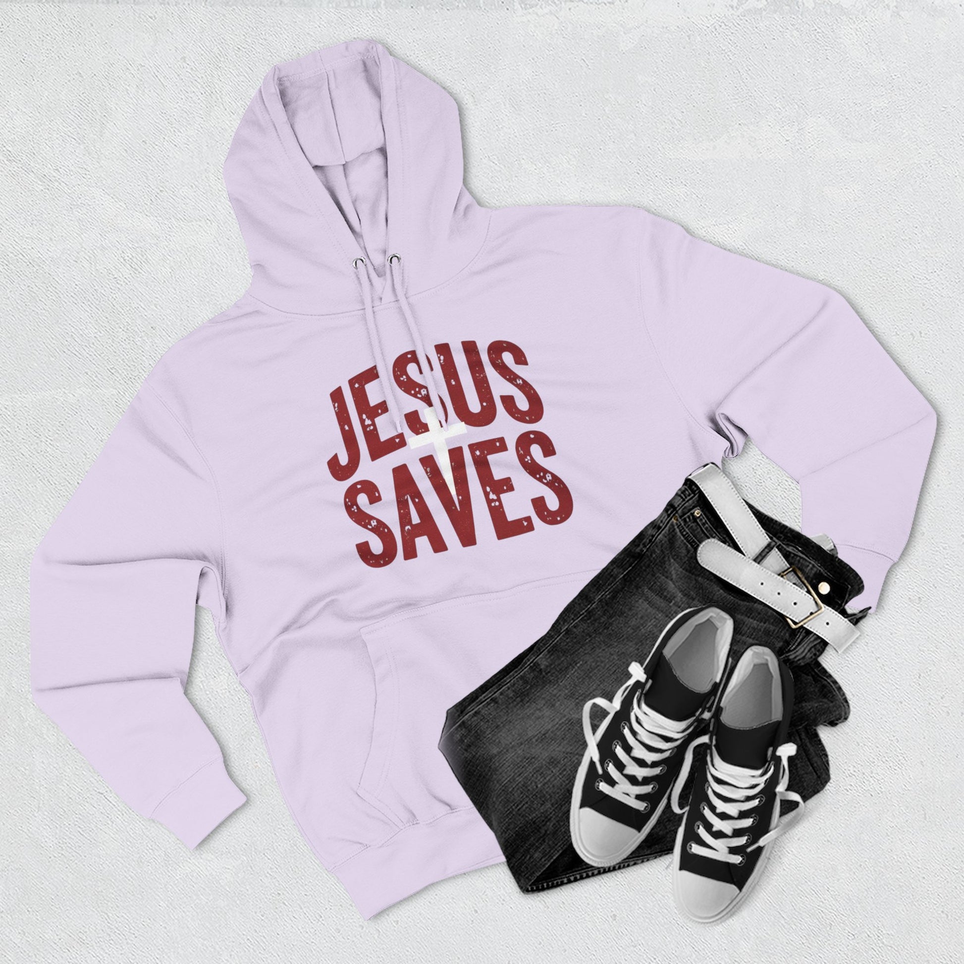 Jesus Saves Hoodie — Vintage Faith Pullover for Christians
