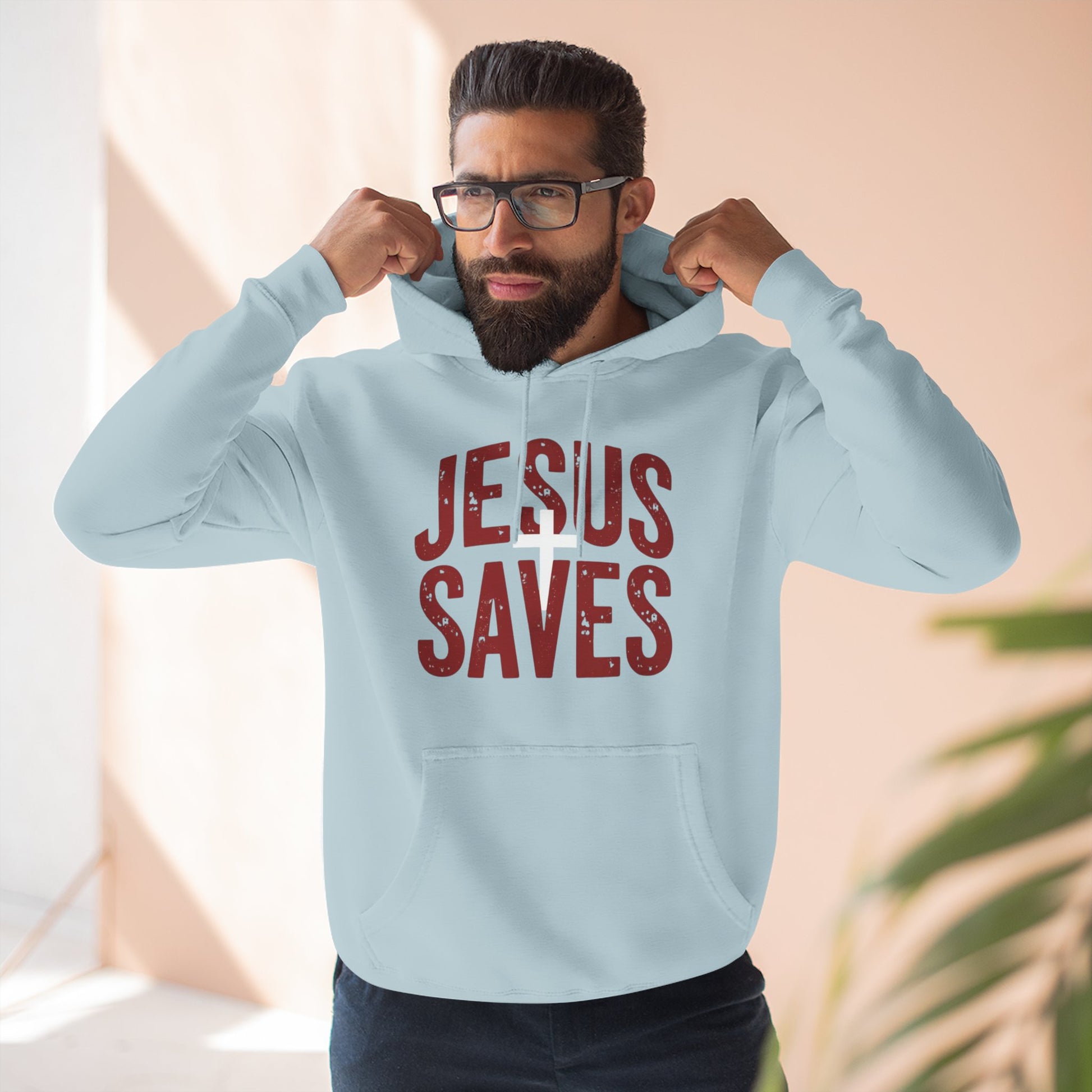 Jesus Saves Hoodie — Vintage Faith Pullover for Christians