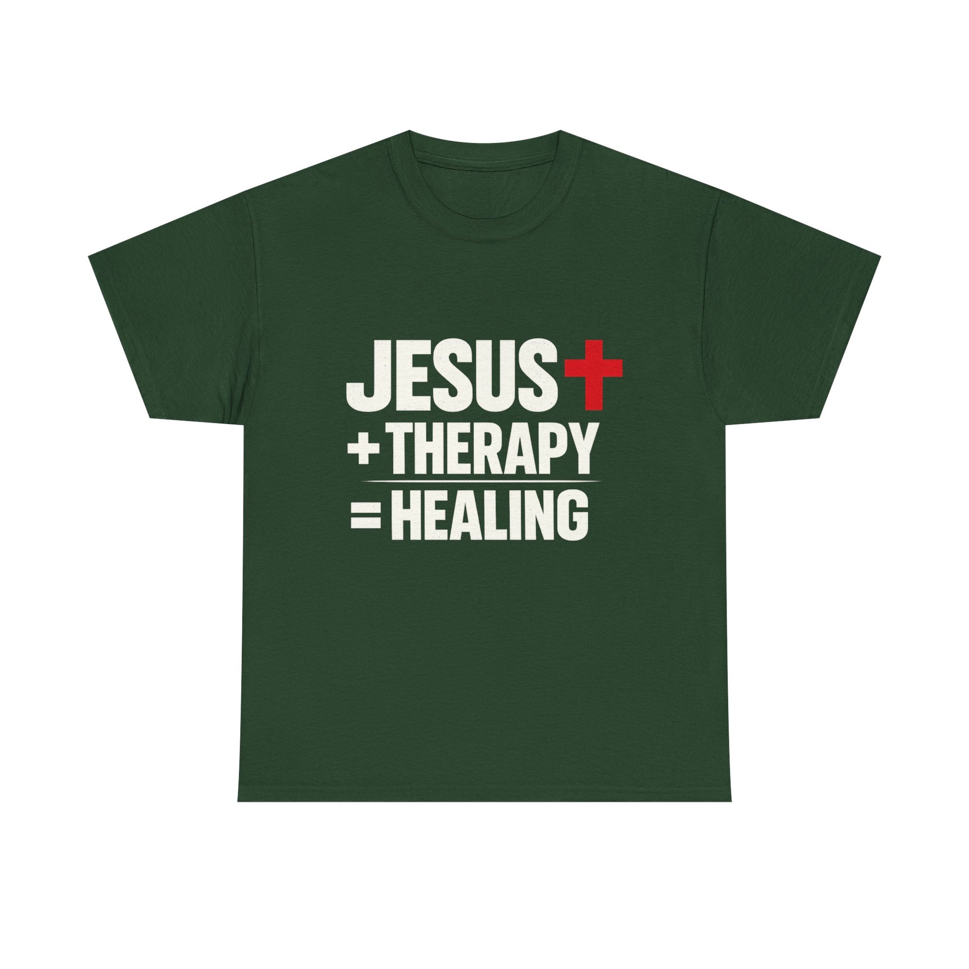 "Jesus + Therapy = Healing" - Modern Christian Streetwear T-Shirt