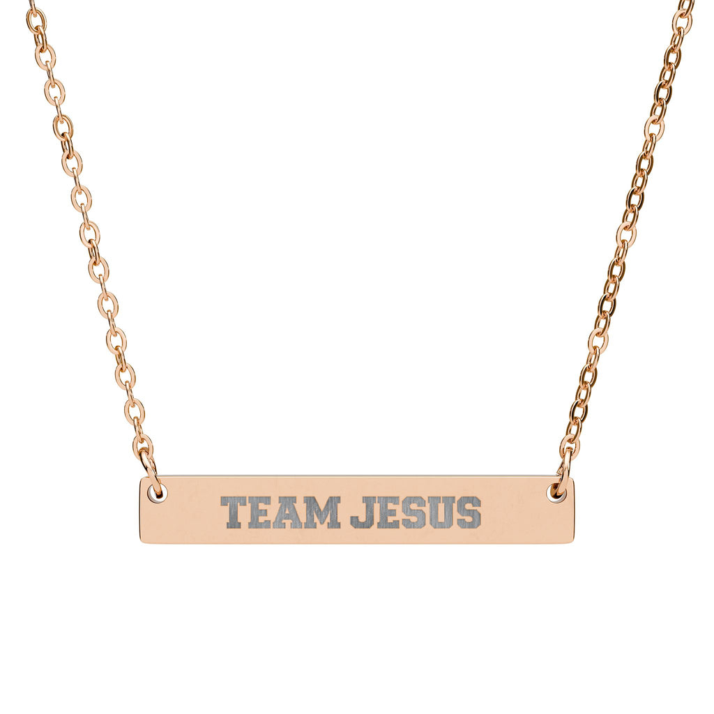 "Team Jesus" | 316L Stainless Steel Horizontal Bar Necklace