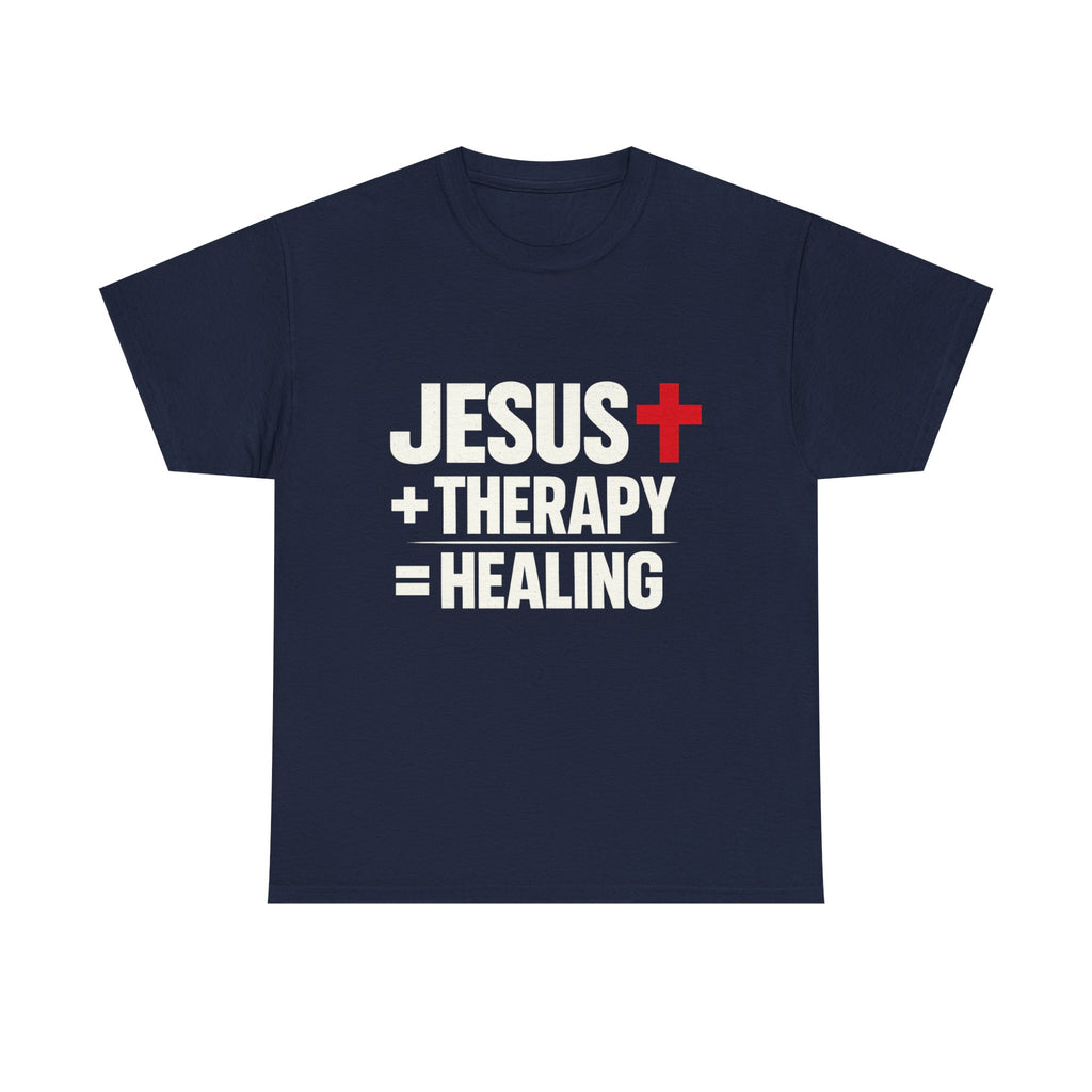 "Jesus + Therapy = Healing" - Modern Christian Streetwear T-Shirt