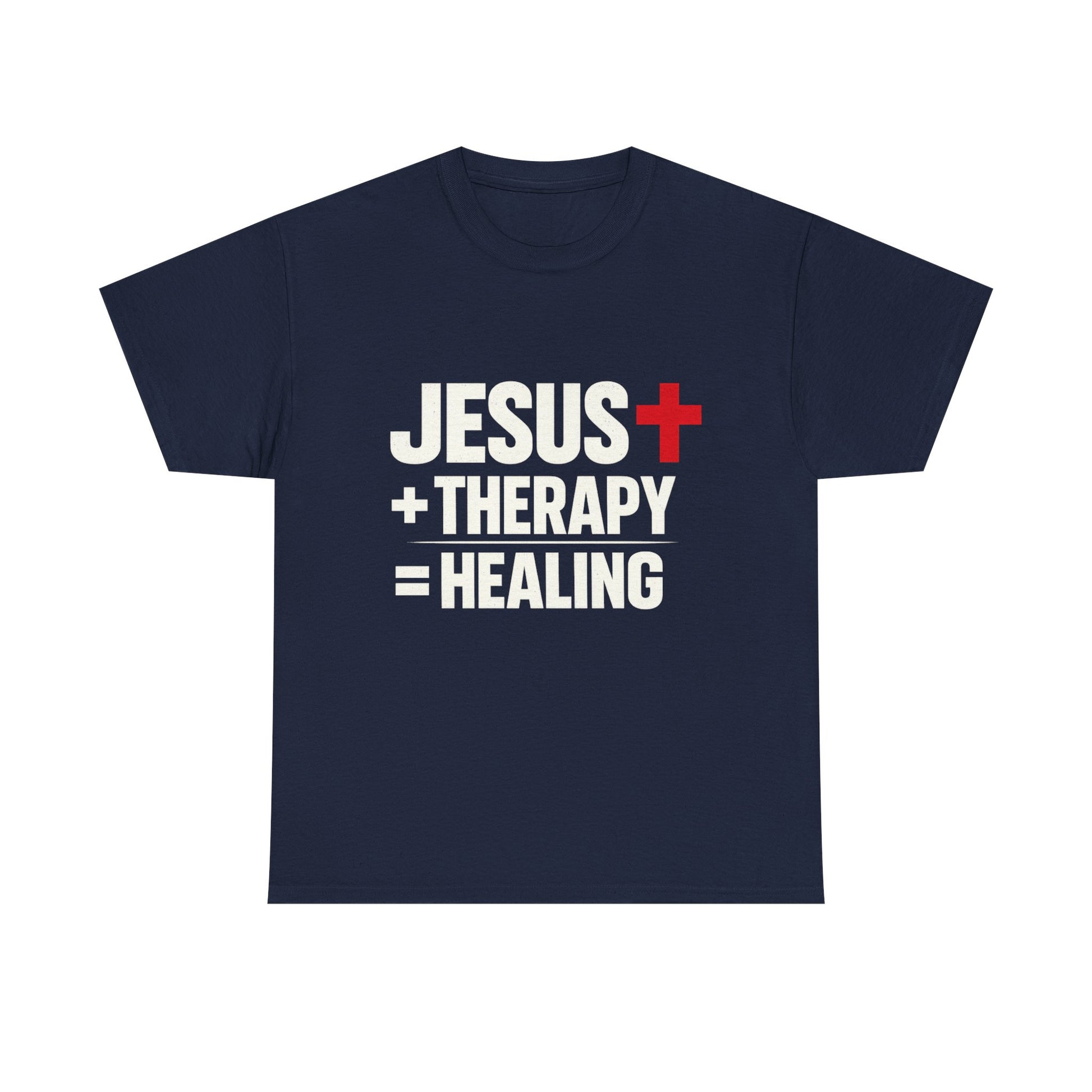 "Jesus + Therapy = Healing" - Modern Christian Streetwear T-Shirt