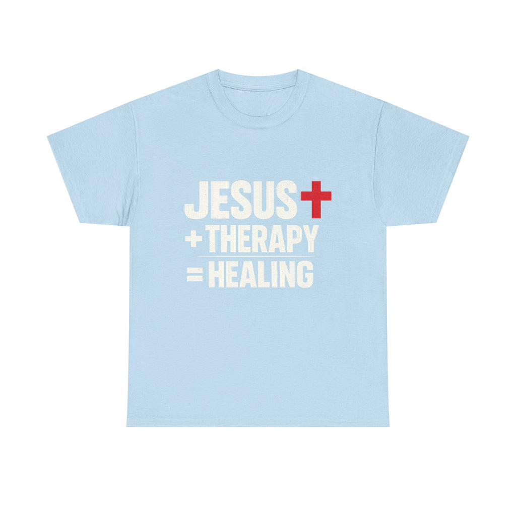 "Jesus + Therapy = Healing" - Modern Christian Streetwear T-Shirt