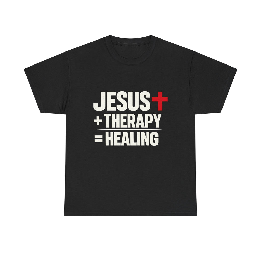 "Jesus + Therapy = Healing" - Modern Christian Streetwear T-Shirt