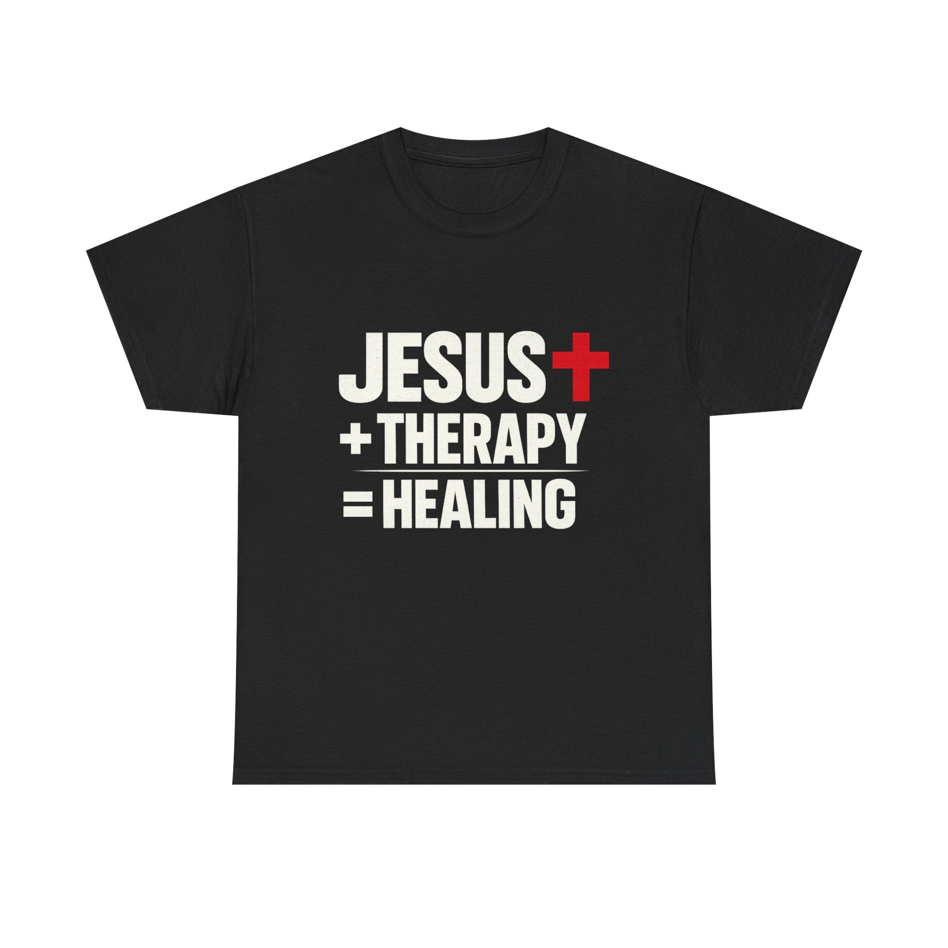 "Jesus + Therapy = Healing" - Modern Christian Streetwear T-Shirt