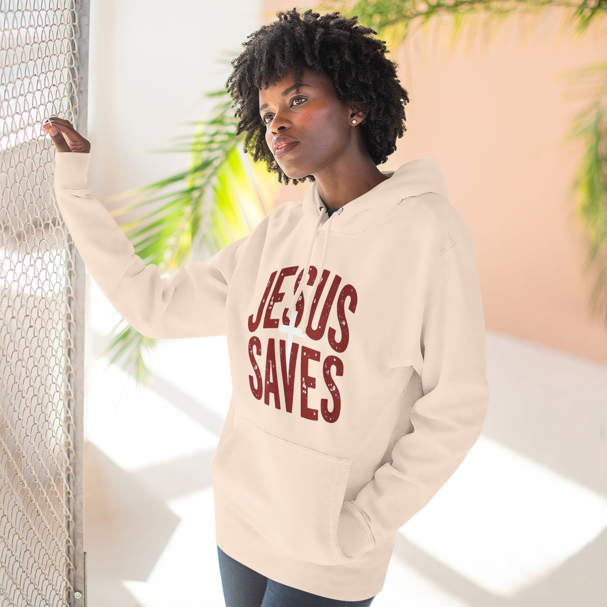 Jesus Saves Hoodie — Vintage Faith Pullover for Christians