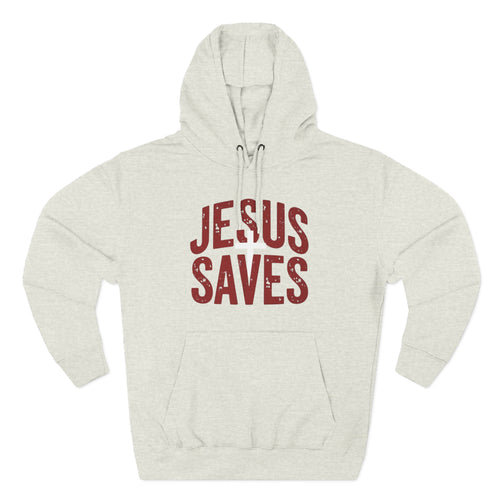Jesus Saves Hoodie — Vintage Faith Pullover for Christians