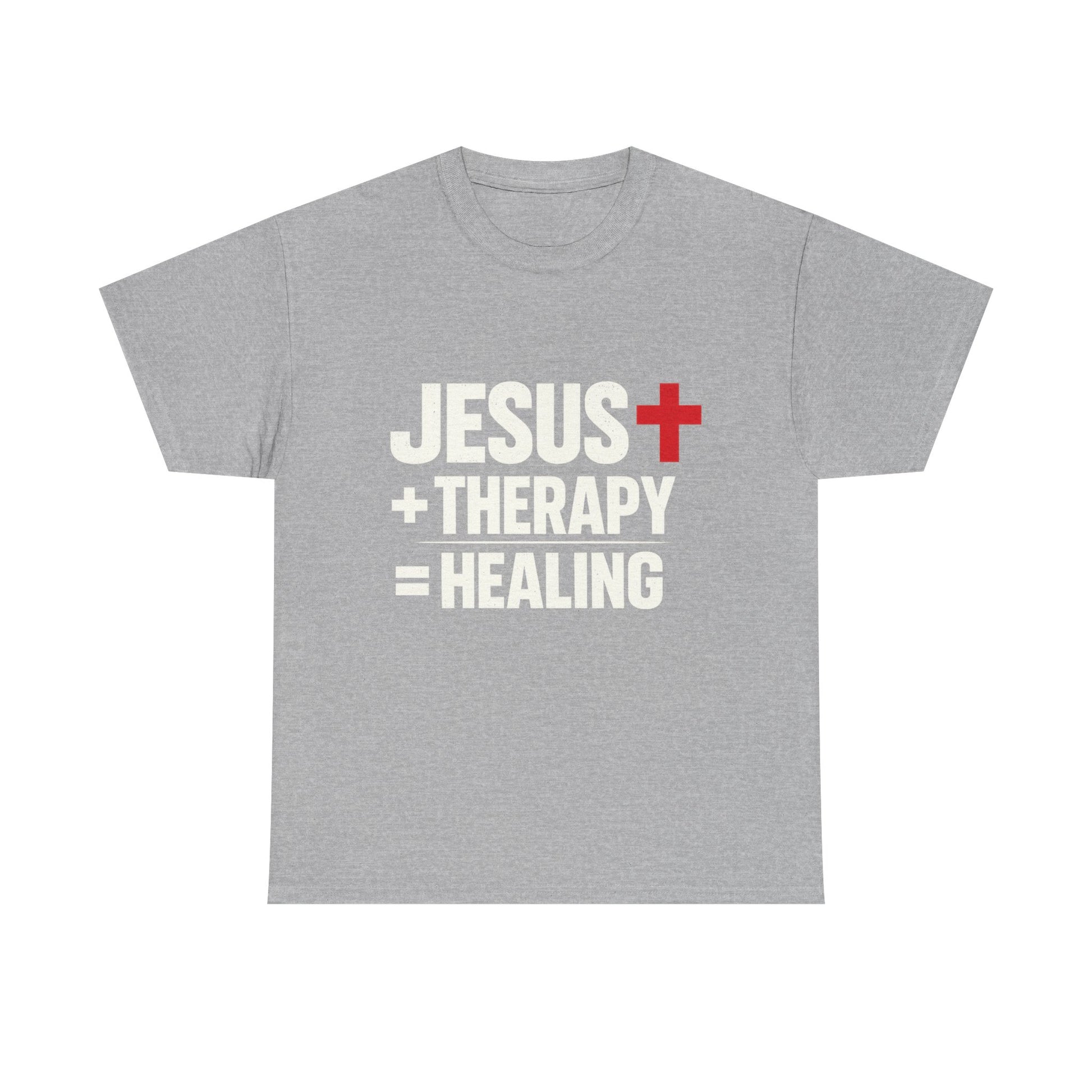 "Jesus + Therapy = Healing" - Modern Christian Streetwear T-Shirt