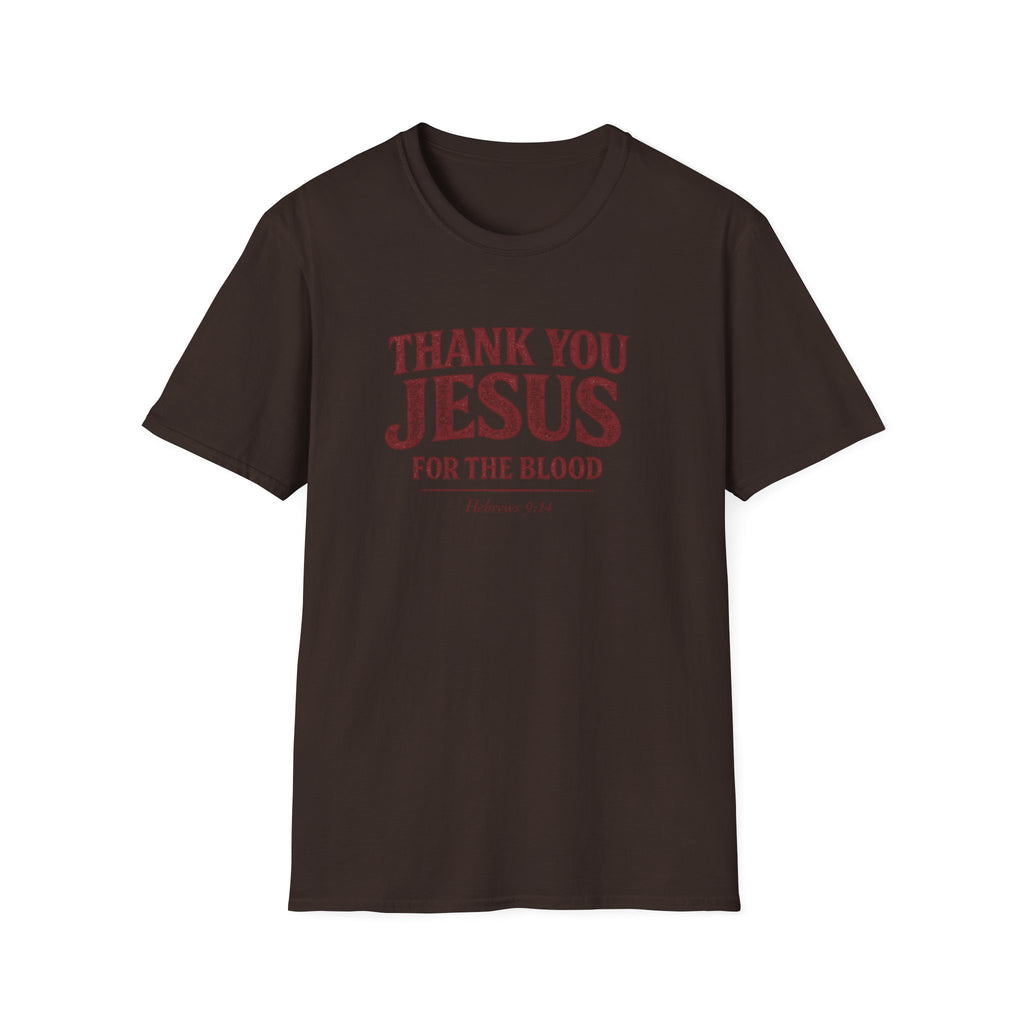 Thank You Jesus For The Blood  — Unisex Soft Style Tee