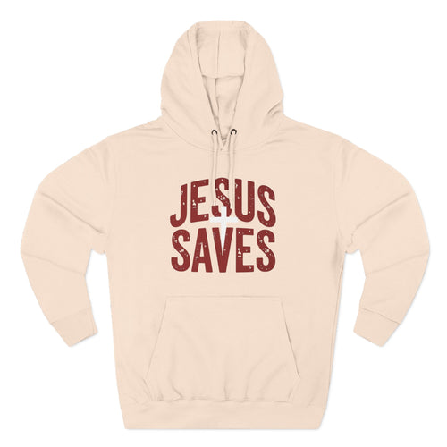 Jesus Saves Hoodie — Vintage Faith Pullover for Christians