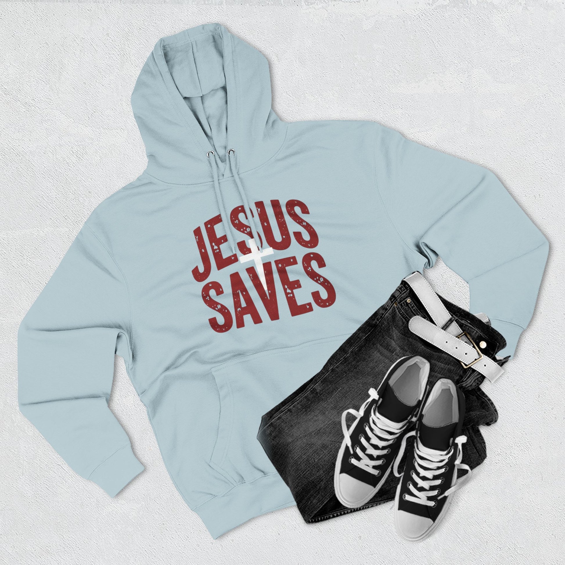 Jesus Saves Hoodie — Vintage Faith Pullover for Christians