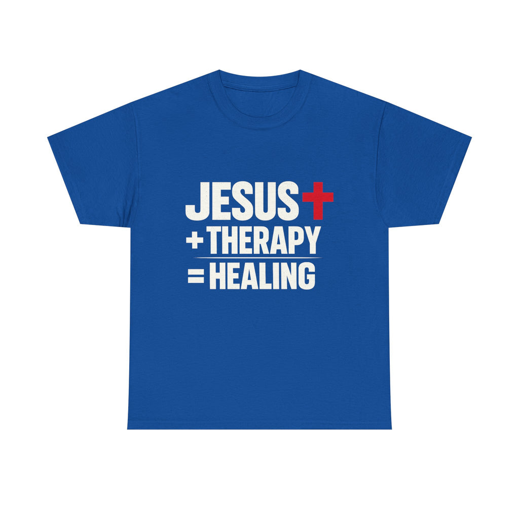 "Jesus + Therapy = Healing" - Modern Christian Streetwear T-Shirt
