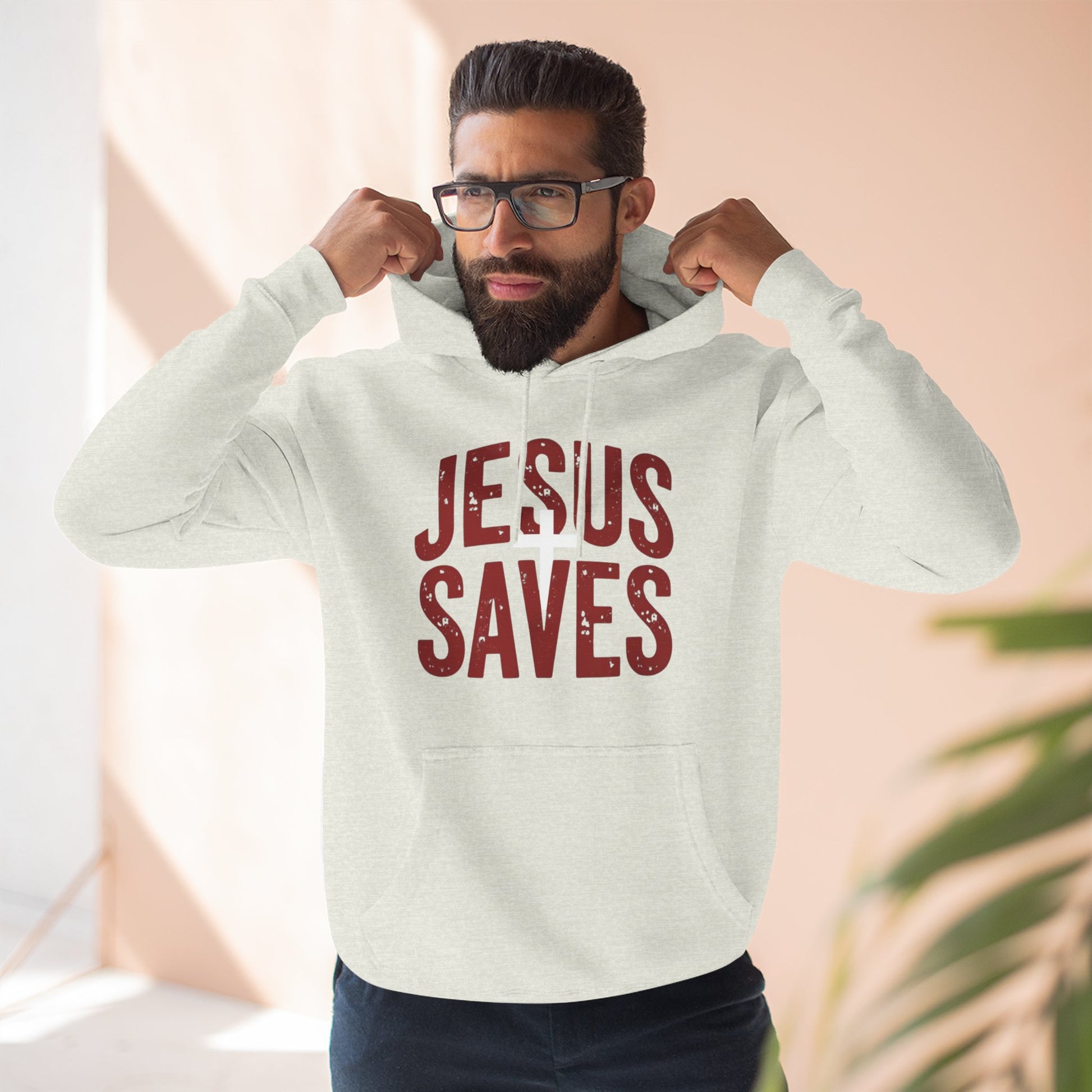 Jesus Saves Hoodie — Vintage Faith Pullover for Christians